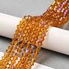 Transparent Electroplate Glass Beads Strands GLAA-F029-4mm-D28-4