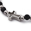 Natural Lava Rock Beads Stretch Bracelets BJEW-JB04802-03-3