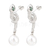 Snake Brass Micro Pave Cubic Zirconia Stud Earrings EJEW-K249-13P-4