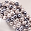 Round Shell Pearl Bead Strands X-BSHE-L011-8mm-L030-1