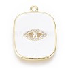 Golden Plated Brass Micro Pave Clear Cubic Zirconia Pendants KK-F807-27-G-2