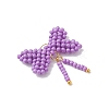 Glass Seed Beaded Bowknot Pendants PALLOY-MZ01055-05-3