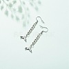 Curb Chains with Charm Long Dangle Earrings EJEW-JE04963-5