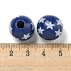 Printed Wood European Beads WOOD-G022-03B-3