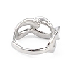 Adjustable Brass Curb Chains Shape Ring for Women RJEW-L100-025P-3