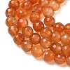Dyed & Heated Natural Agate Beads Strands G-P539-D01-10-3