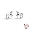 Rhodium Plated Sterling Silver Stud Earrings EJEW-BB67168-P-1