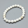 Natural Magnesite Bead Stretch Bracelets BJEW-K212-C-008-2