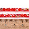Electroplate Transparent Glass Beads Strands EGLA-A046-01B-M-5