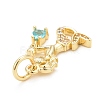 Rack Plating Brass Micro Pave Cubic Zirconia Pendants KK-B056-03G-02-3