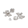 Brass Micro Pave Cubic Zirconia Stud Earrings EJEW-B046-17P-2