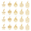 DICOSMETIC 20Pcs 5 Styles Rack Plating Brass Charms KK-DC0004-08-1