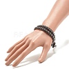 Round Synthetic Hematite Braided Wrap Bracelet BJEW-JB08178-3