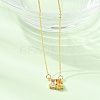 Brass Pave Cubic Zirconia Rectangle & Teardrop Pendant Cable Chain Necklaces KK-CBAB173-05G-01-3