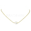 Natural Baroque Keshi Pearl Pendant 304 Stainless Steel Cable Chain Necklaces for Women NJEW-JN06225-01-2
