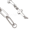 304 Stainless Steel Paperclip Chain and Cross Link Chain Bracelet Making AJEW-JB01642-2