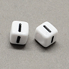 Large Hole Acrylic Letter European Beads SACR-Q103-7mm-01I-2