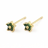 Cubic Zirconia Flower Stud Earrings EJEW-C035-15G-01-1
