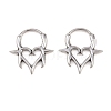 Spiked Heart 316 Stainless Steel Cartilage Earrings AJEW-C044-13AS-4