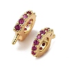 Horse Shoes Rack Plating Brass Micro Pave Cubic Zirconia Pendant Bails KK-S397-07B-2