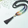 7 Chakra Buddhist Necklace NJEW-JN03895-03-2