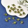 SHEGRACE Brass Pave Cubic Zirconia Flat Round Connector Charms XGRQ2O473-435D-G-4