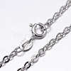 Rhodium Plated Sterling Silver Cable Chains Necklaces X-NJEW-M157-30C-22-1