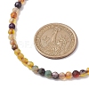 Faceted Round Natural Agate(Dyed & Heated) Beaded Necklaces for Women NJEW-JN04659-5