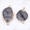 Electroplate Natural Druzy Agate Links connectors G-T112-07A-2