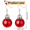 8 Pairs 8 Style Christmas Themed Resin Round Ball Dangle Earrings EJEW-AN0002-34-2