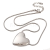 Non-Tarnish 304 Stainless Steel Heart Pendant Round Snake Chain Necklaces for Women X-NJEW-G142-04P-2