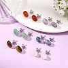 Natural Mixed Stone & 304 Stainless Steel Stud Earrings EJEW-JE07079-1