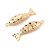 Brass Micro Pave Clear Cubic Zirconia Pendants KK-C080-02B-G-2