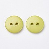 2-Hole Flat Round Resin Sewing Buttons for Costume Design BUTT-E119-18L-15-2