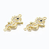 Brass Micro Pave Cubic Zirconia Links Connectors ZIRC-N039-114B-NF-3