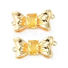 Brass Pave Cubic Zirconia Connector Charms KK-L208-01G-07-2