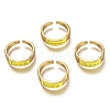 Brass Enamel Cuff Rings RJEW-C100-30G-E-1