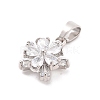 Rack Plating Brass Micro Pave Cubic Zirconia Pendants KK-M082-04B-P-2