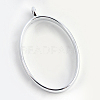 Rack Plating Alloy Oval Open Back Bezel Pendants X-PALLOY-S047-26D-FF-2