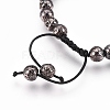 Electroplated Natural Lava Rock Braided Bead Bracelets BJEW-O162-H-4