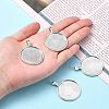 Tibetan Style Alloy Flat Round Pendant Cabochon Settings TIBEP-M022-15AS-4