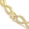 Brass Micro Pave Clear Cubic Zirconia Infinity Link Chain Bracelets for Women BJEW-R315-01F-G-2