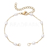 316 Surgical Stainless Steel with Plastic Imitation Pearl Handmade Link Chain Bracelet Making AJEW-JB01589-1