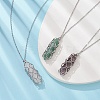 Natural Mixed Gemstone Bullet Pendant Necklace NJEW-JN04421-6