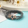 2Pcs 2 Style Synthetic Hematite Stretch Bracelets Sets BJEW-JB08004-04-2