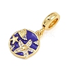 Brass Micro Pave Clear Cubic Zirconia European Dangle Charms KK-N271-46G-02-2