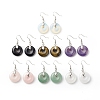 Gemstone Donut Dangle Earrings EJEW-G300-01P-1