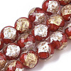 Handmade Gold Sand Lampwork Bead Strands FOIL-T003-01E-1