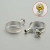 Silver Tone Brass Ring Components for European Beads KK-J181-02S-1