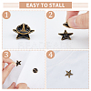 SUPERFINDINGS 24Pcs Alloy Star Lapel Pin Brooches JEWB-FH0001-37AB-4